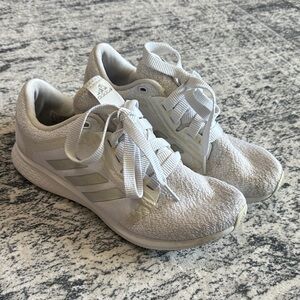 Adidas Women's Cream and White Sneakers